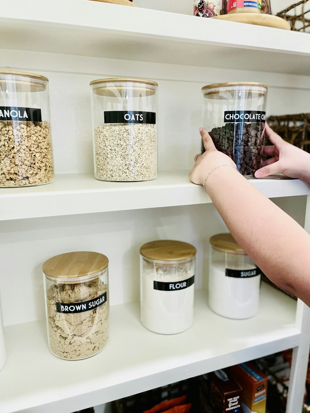 organized kitchen shelves