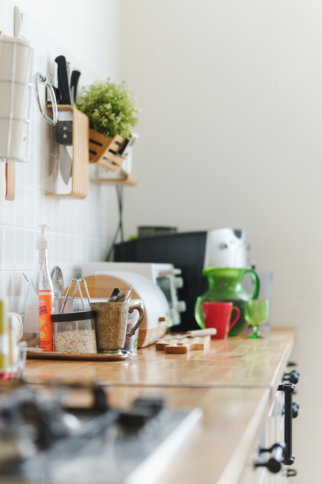morning routine in kitchen